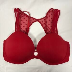 Victoria's Secret Red Bra with Lace Straps - 36DD